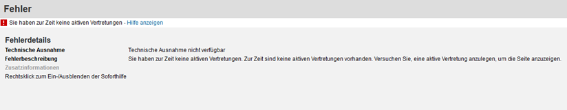 SAP Vertretungs-Service: Standartansicht