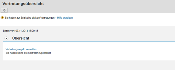 SAP Vertretungs-Service: Vertretungsübersicht