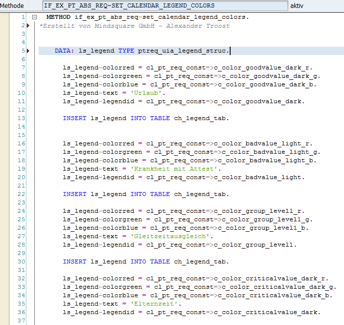 Methode SET_CALENDAR_LEGEND_COLORS