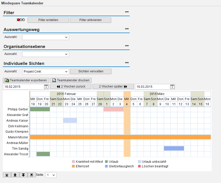 Web Dynpro Teamkalender