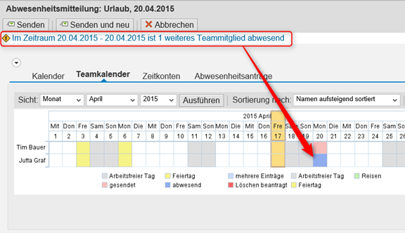 überschneidende Abwesenheiten