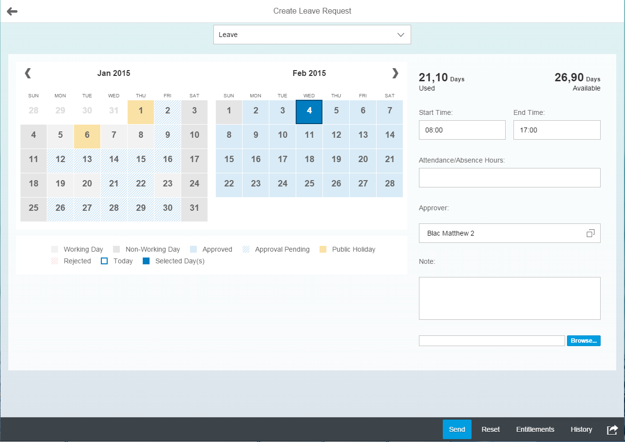 CreateLeaveRequests in Fiori