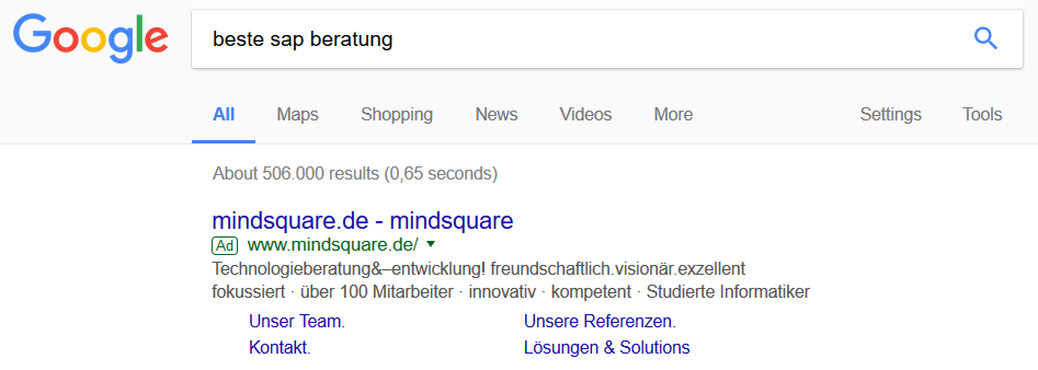 Suchmaschine mindsquare 