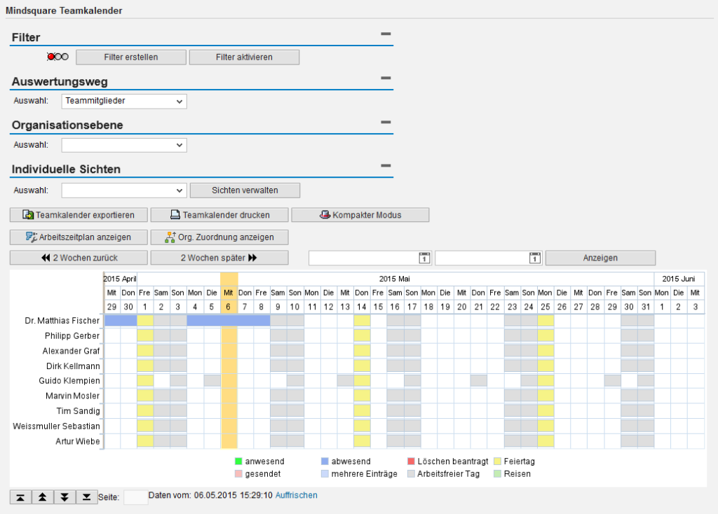 ESS/MSS Addons: Teamkalender