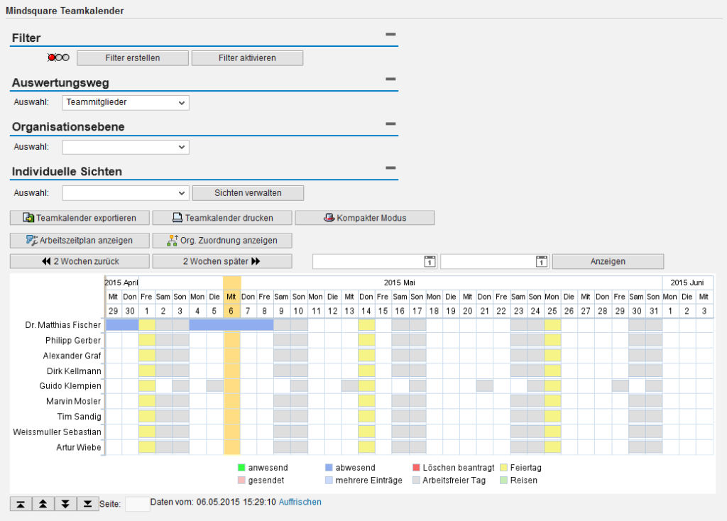 mindsquare Teamkalender Web Dynpro ABAP