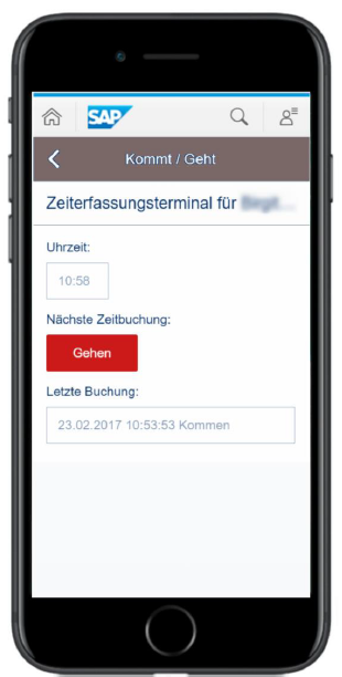 Stempeluhr mit einem Klick