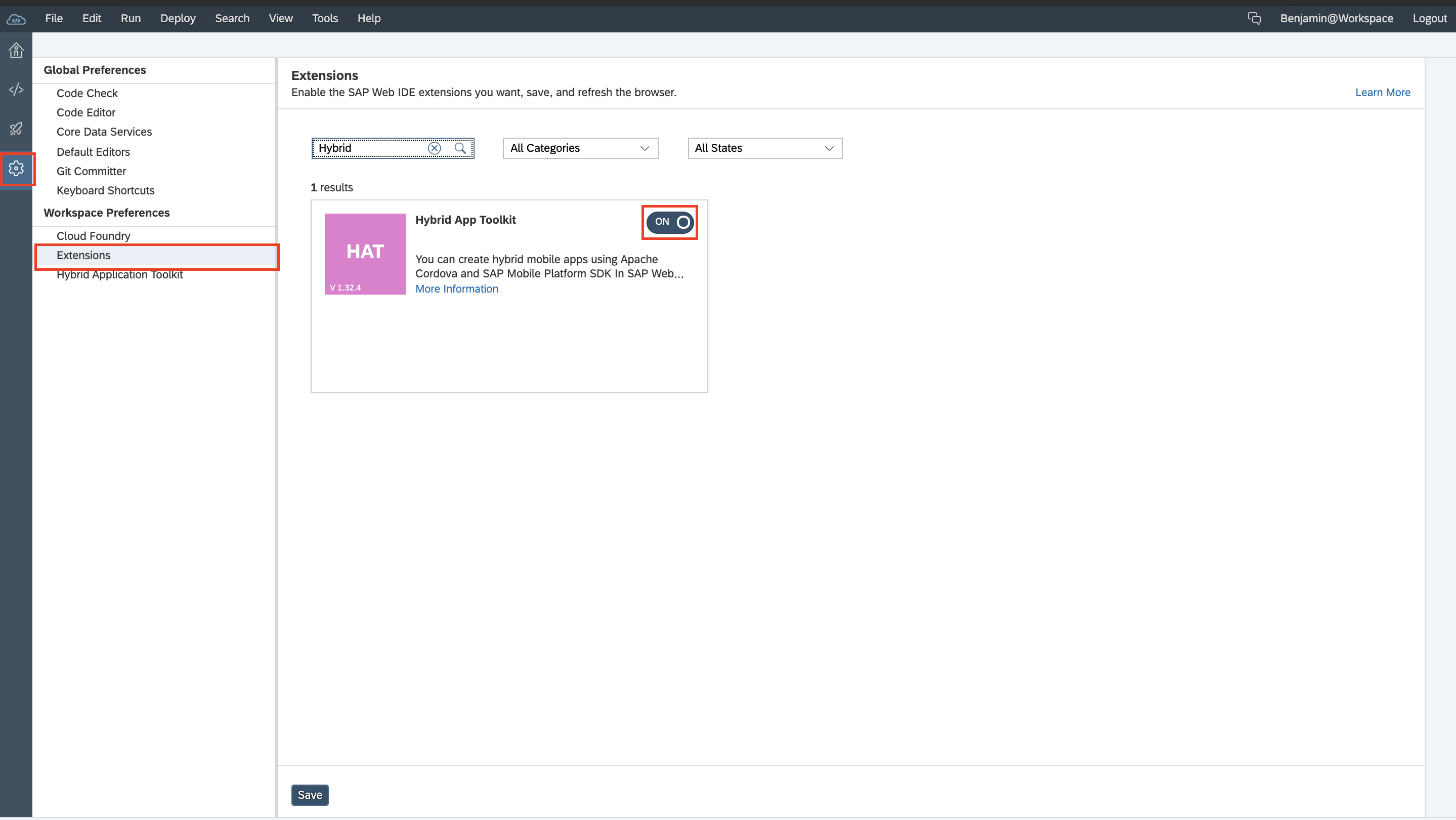 Das Hybrid App Toolkit in der WebIDE