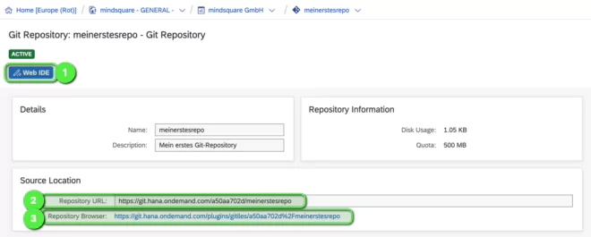 Git-Repository in der SCP