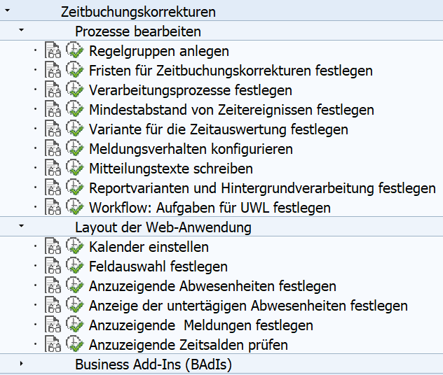 Customizing Zeitbuchungskorrekturen