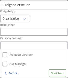 Freigabe für Organisationseinheiten des Manager Report Sharing