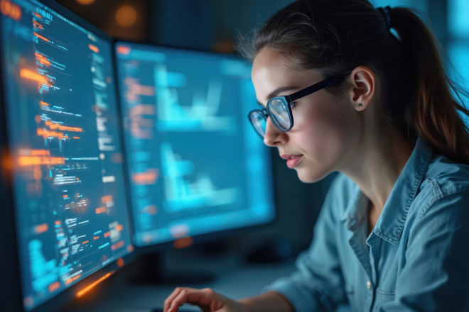 woman working with ai