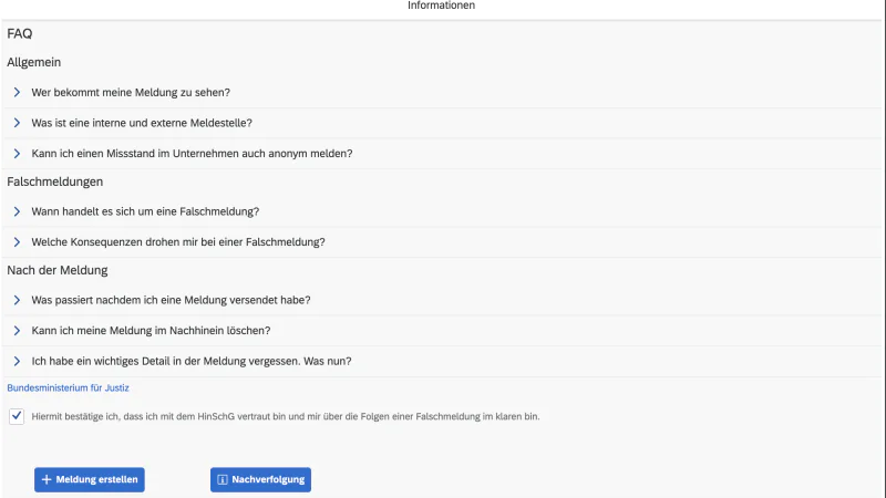 FAQ für Hinweisgebende